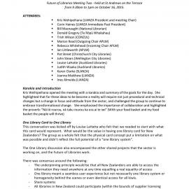 FOL follow-up - Meeting minutes October 16, 2015