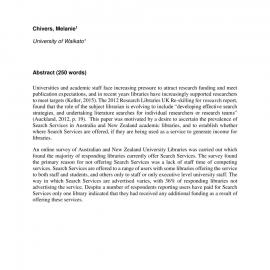 Librarians for Hire: Exploring Income Generation through Search Services. Chivers, M.