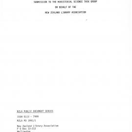 Submission to the Ministerial Science Task Group on Behalf of the New Zealand Library Associatoin