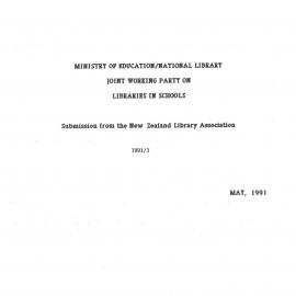 Ministry of Education/National Library Joint Working Party Libraries in Schools