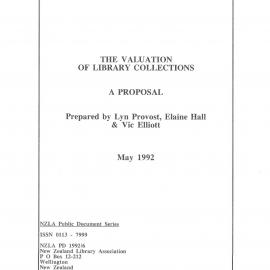 The Valuation of Library Collections A Proposal