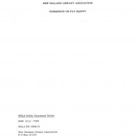 New Zealand Library Association Submission on Pay Equity