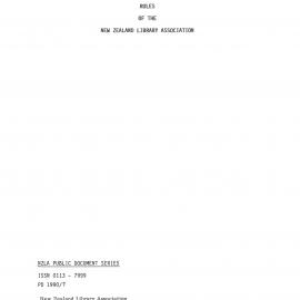 Rules of the New Zealand Library Association