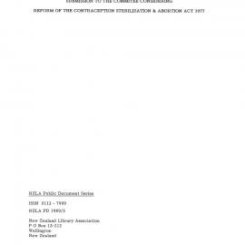 New Zealand Library Asociation Submission to the Commitee Considering Reform of the Contraception Sterilization & Abortion Act 1977