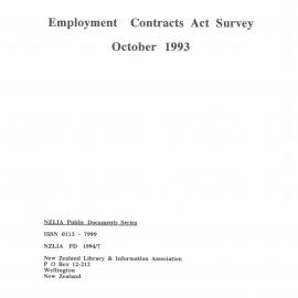 Employment Contracts Act Survey