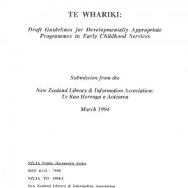 Te Whariki Draft Guidelines for Developmentally Appropriate Programmes in Early Childhood Services