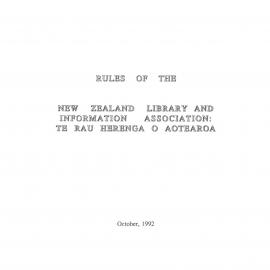 Rules of the New Zealand Library and Information Association Te Rau Herenga o Aotearoa