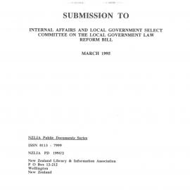 Submission to Internal Affairs and Local Government Select Committee on the Local Government Law Reform Bill