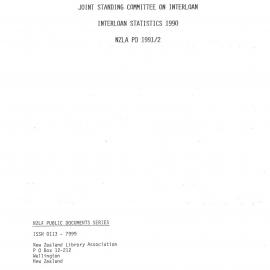 Joint Standing Commitiee on Interloan Interloan Statistics 1990