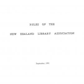 Rules of the New Zealand Library Association