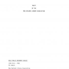 Rules of the New Zealand Library Association