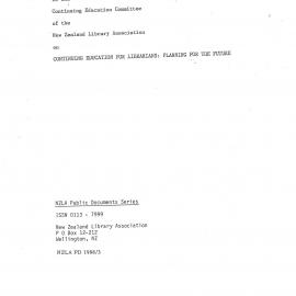 Continuing Education for the Librarians: Planing for the Future