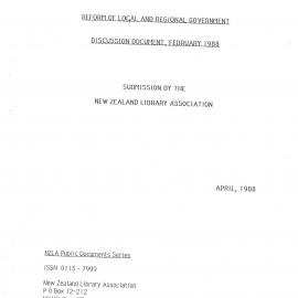 Reform of Local and Regional Government Discussion Document February 1988