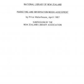 National Library of New Zealand Marketing and Information Needs Assessment 
