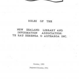 Rules of the New Zealand Library Association Te Rau Herenga o Aotearoa INC.