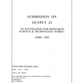 Submission on Output 23 (Part 2) To Foundation for Research Science & Technology (Forst)