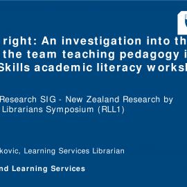 Getting it right: An investigation into the effects of the team teaching pedagogy in Doctoral Skills academic literacy workshops