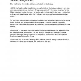 Librarians without libraries: resourcing at the course design level