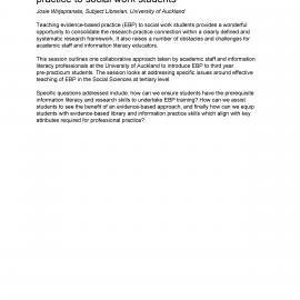 The challenges of teaching evidence-based practice to social work students