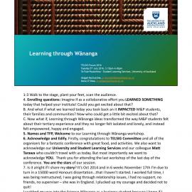 Learning through Wānanga