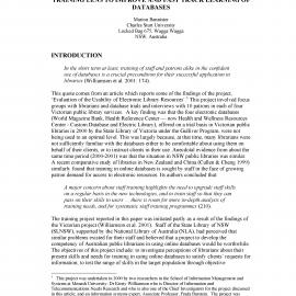 Through the Looking Glass for Librarians: A Training Lens to Improve and Fast Track Learning of Databases