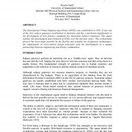 Sustainability in an Online Environment: The Evolution of the Australasian Virtual Engineering Library (AVEL)