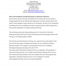 Developing Leadership Capacity Within the Library Profession