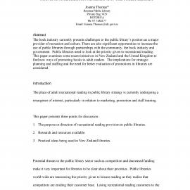 Promoting Recreational Reading in the Public Library