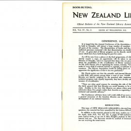 New Zealand Libraries Vol. IV, No. 6