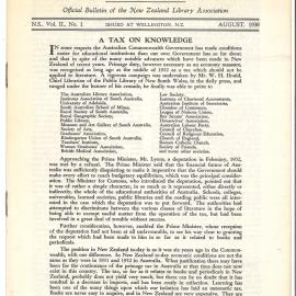 New Zealand Libraries Vol. II, No. 1 (alternative copy)