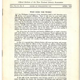 New Zealand Libraries Vol. II, No. 9 (alternative copy)