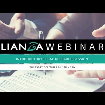 LIANZA Webinar - Introductory Legal Research Session
