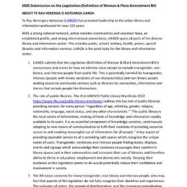 Submission on the Legislation (Definition of Woman & Man) Amendment Bill June 2026