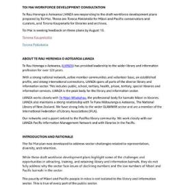 Toi Mai Workforce development consultation August 2025