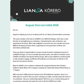 LIANZA Kōrero August 2026