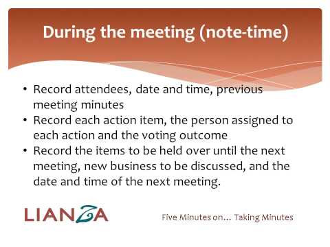 5 Minutes On Taking Minutes